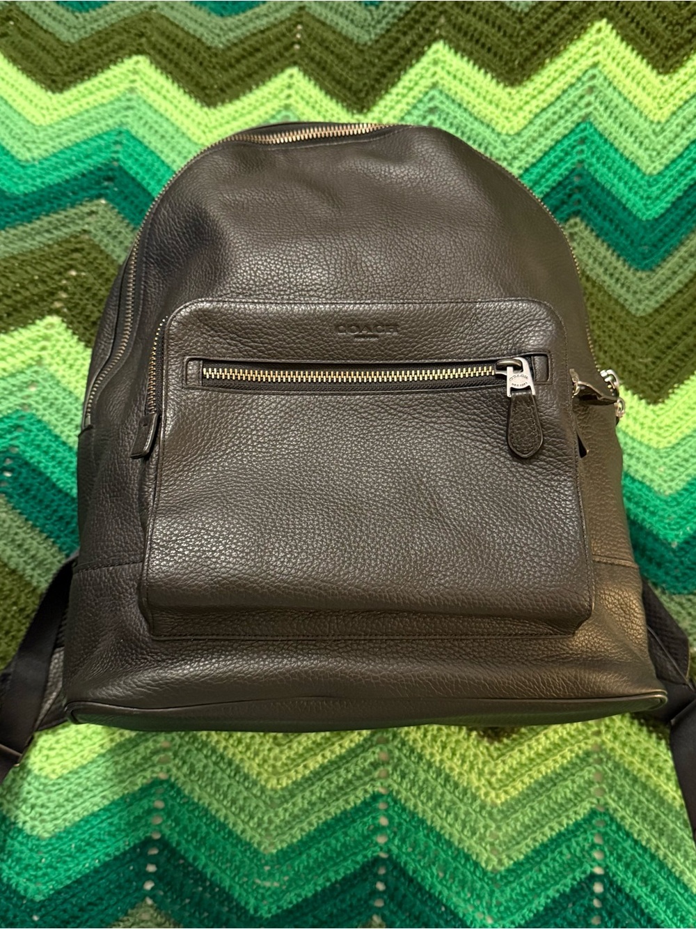 Coach West F23247 daypack pebbled leather black backpack LIKE NEW condition